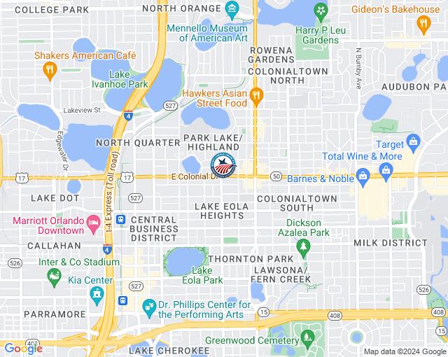 Orlando Location on a Map 