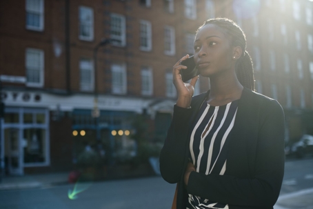 girl talking on phone concerned