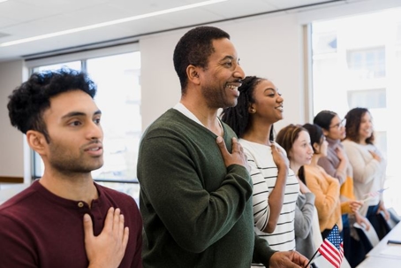immigrants at naturalization ceremony