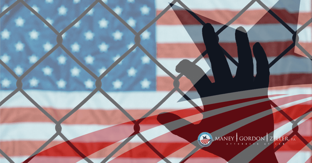 American Flag Behind Fence